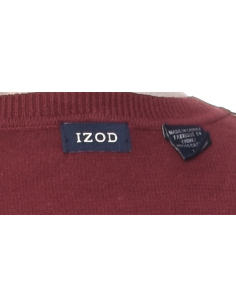 Izod Harlequin Pattern Jumper - L