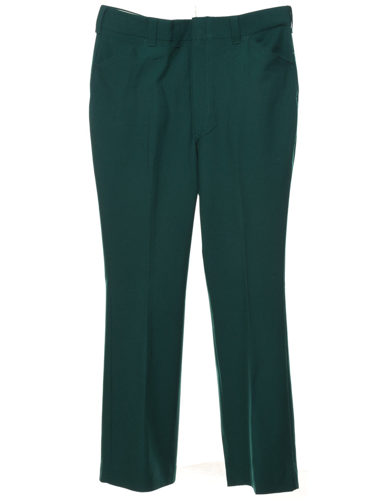 JC Penney Dark Green Straight-Fit Trousers - W38 L33