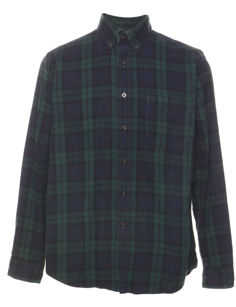 L.L. Bean Blue & Green Flannel Shirt - M