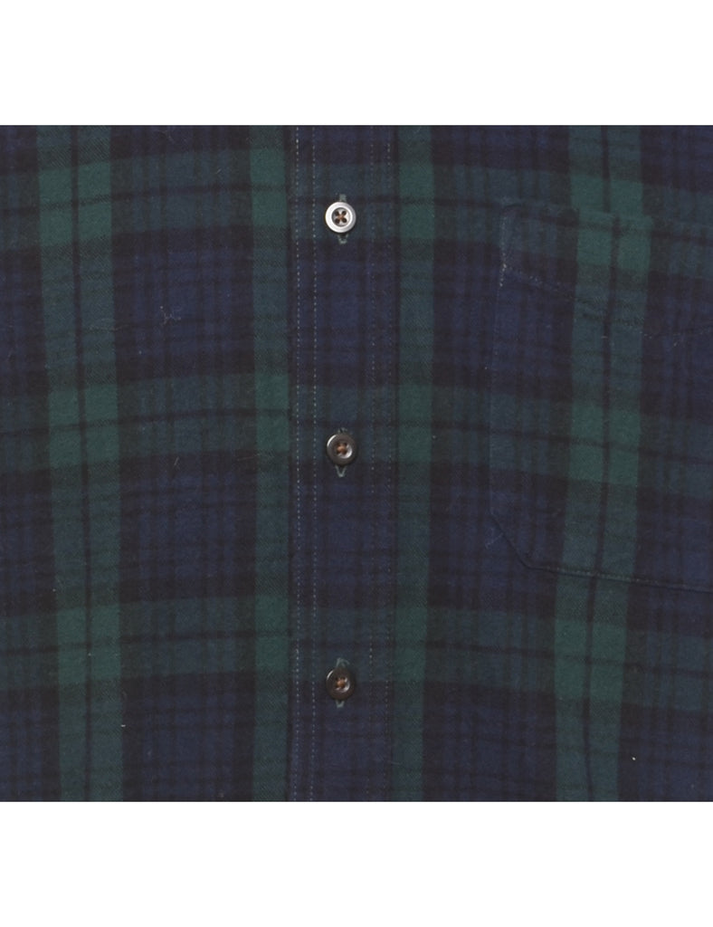 L.L. Bean Blue & Green Flannel Shirt - M