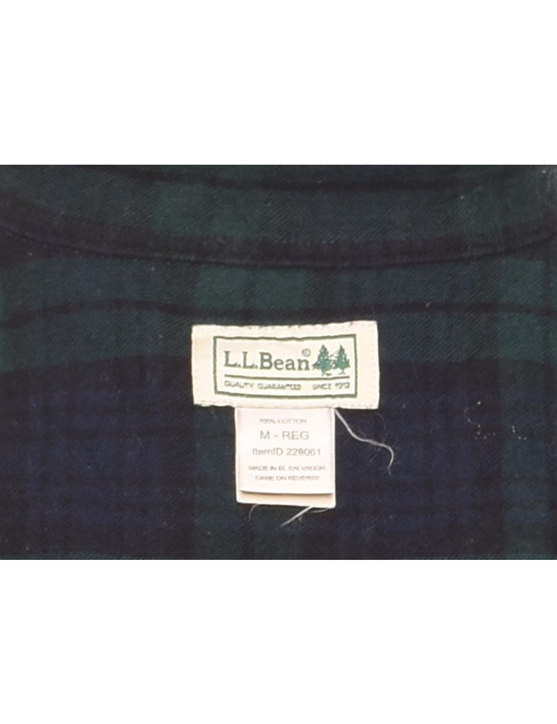 L.L. Bean Blue & Green Flannel Shirt - M