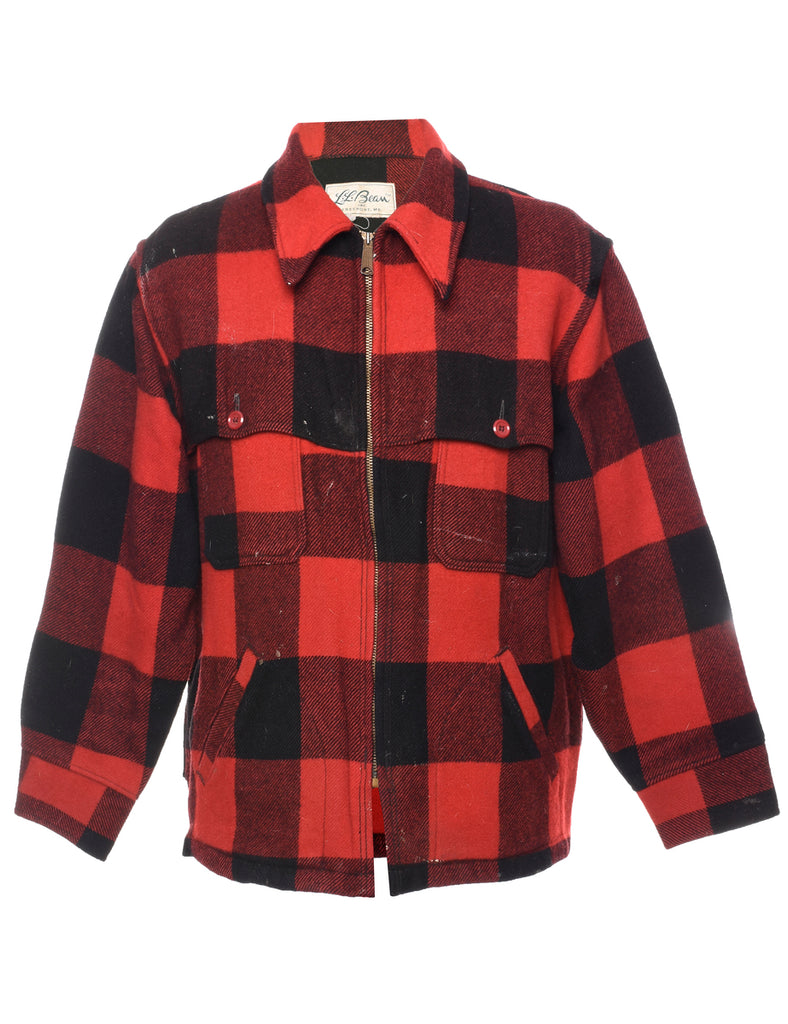 L.L. Bean Buffalo Check Wool Jacket - L