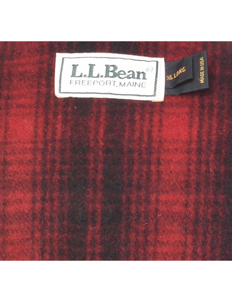 L.L. Bean Checked & Black Sleeveless Jacket - XL