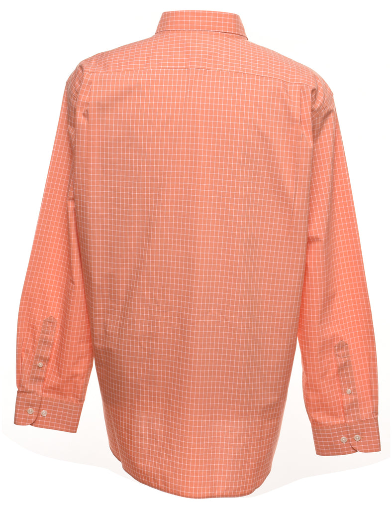 L.L. Bean Checked Coral Shirt - XL