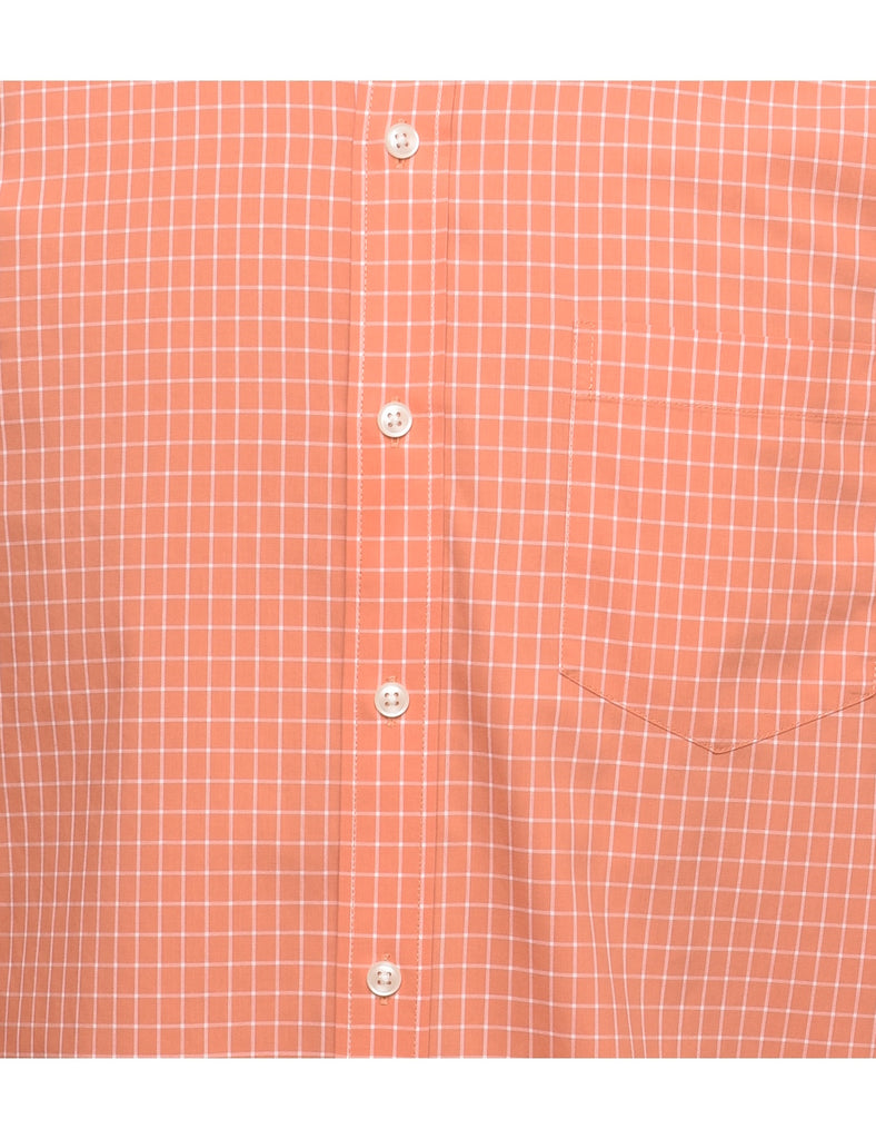 L.L. Bean Checked Coral Shirt - XL