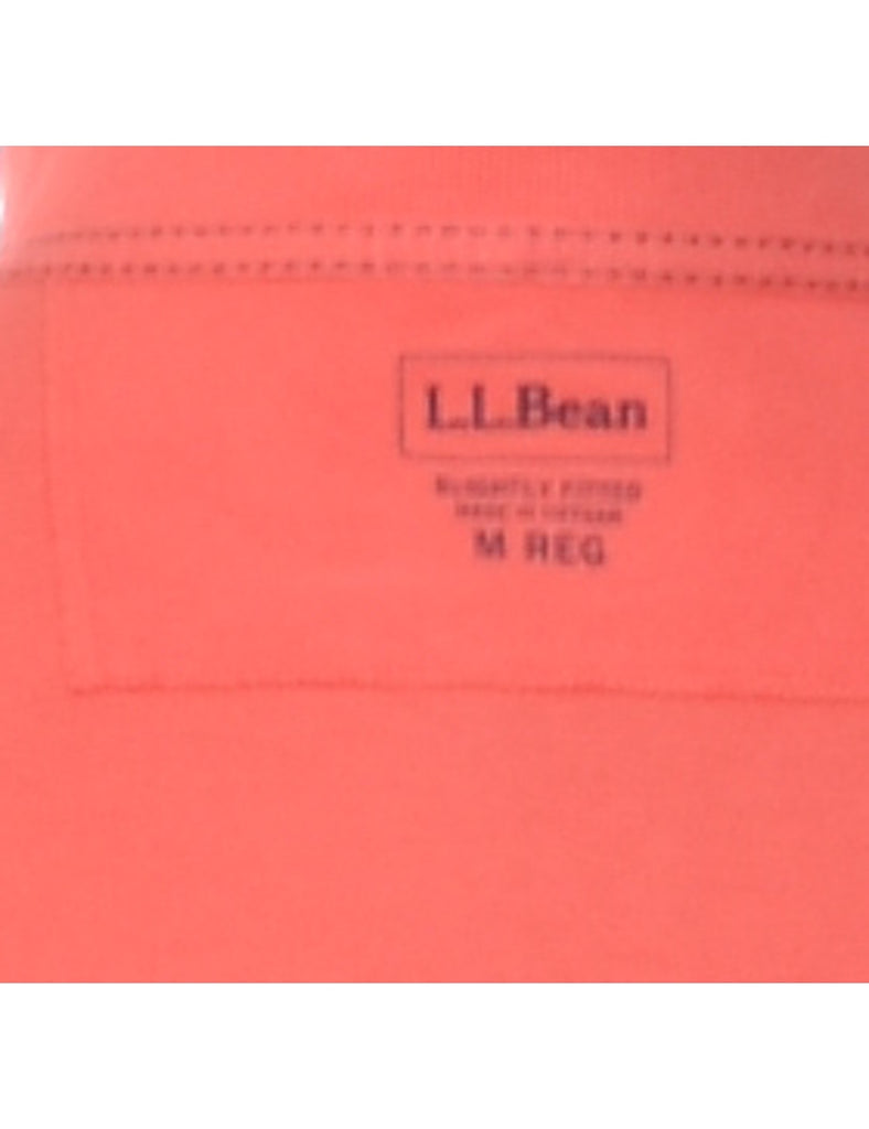 L.L. Bean Salmon Pink Polo Shirt - M