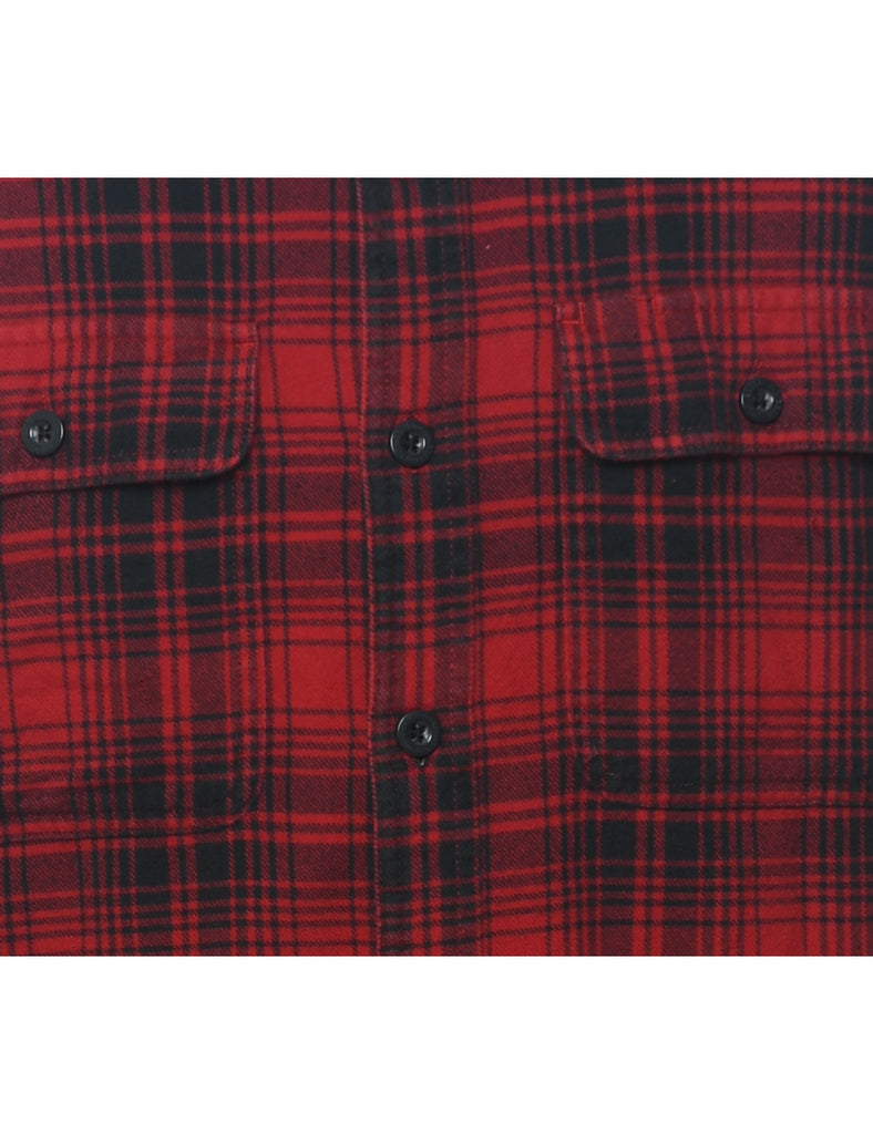 L.L. Bean Tartan Red & Black Shirt - M