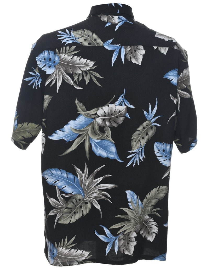 Leafy Print Hawaiian Shirt - M