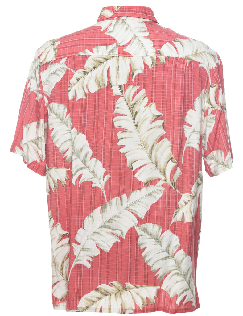 Leafy Print Hawaiian Shirt - L