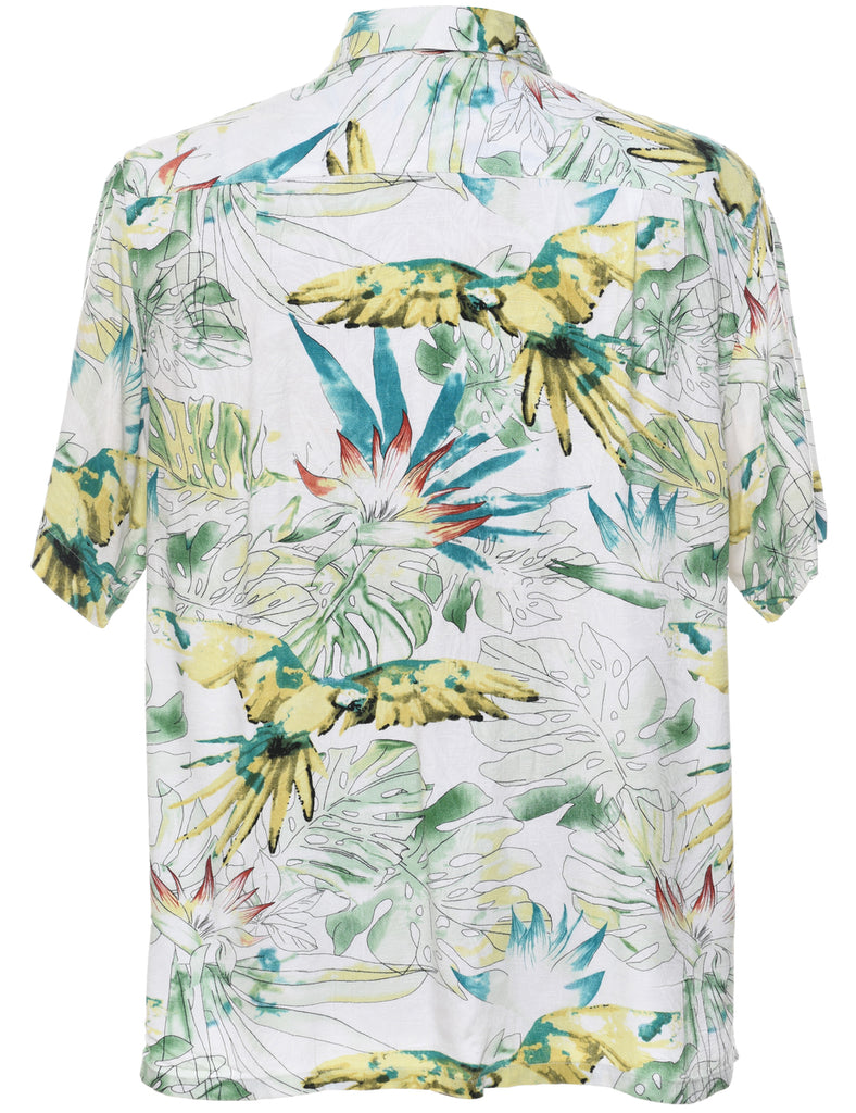 Leafy Print Hawaiian Shirt - M