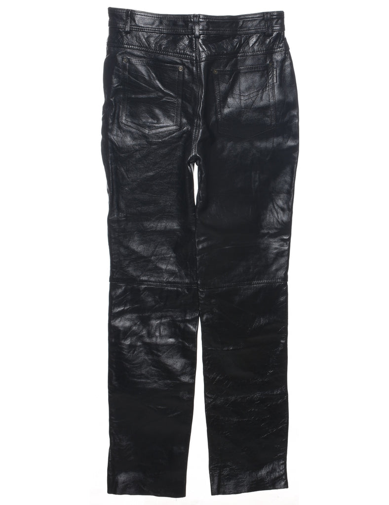 Leather Black Trousers - W33 L34