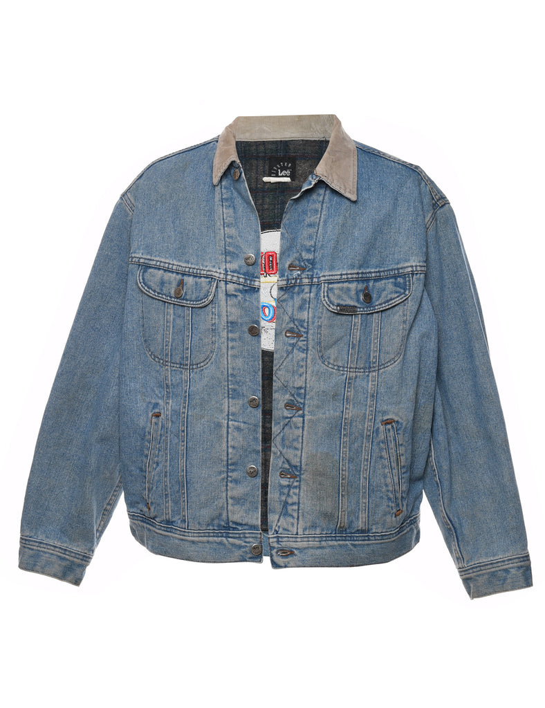 Lee Embroidered Faded Wash Denim Jacket - XL