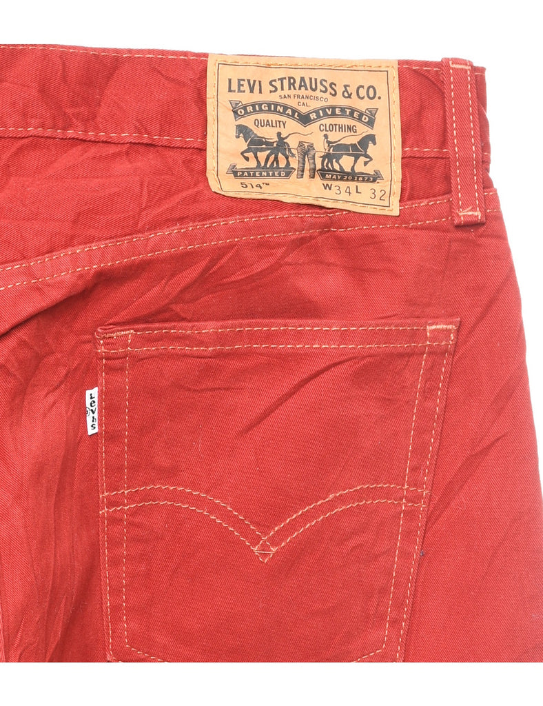 Levi's Red Straight-Fit Trousers - W34 L32