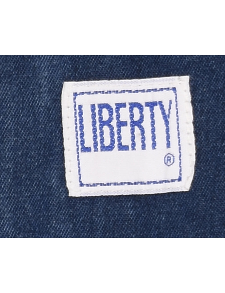 Liberty Dark Wash Dungaree Salopettes - L