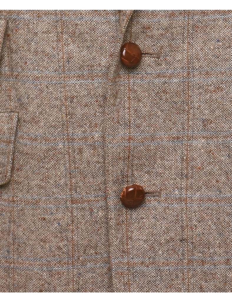 Light Brown Classic Elbow Patch Detail Blazer - L