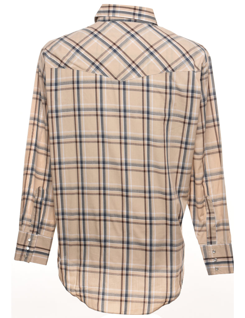 Light Brown & Grey Checked Shirt - XL