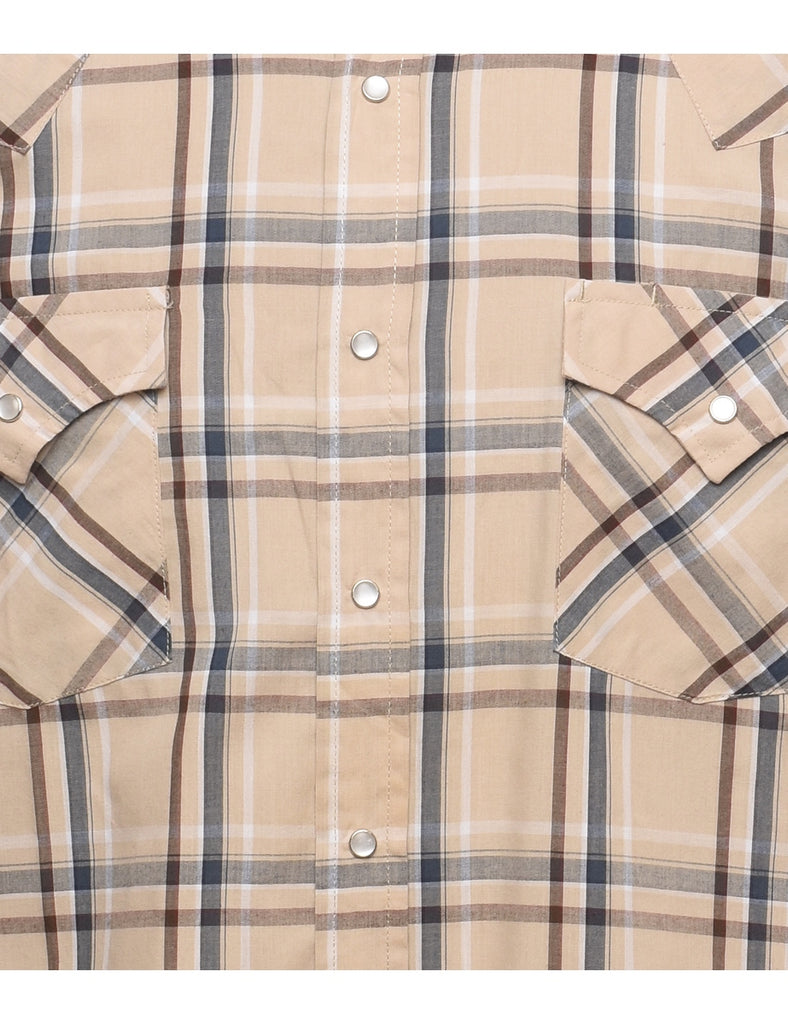 Light Brown & Grey Checked Shirt - XL