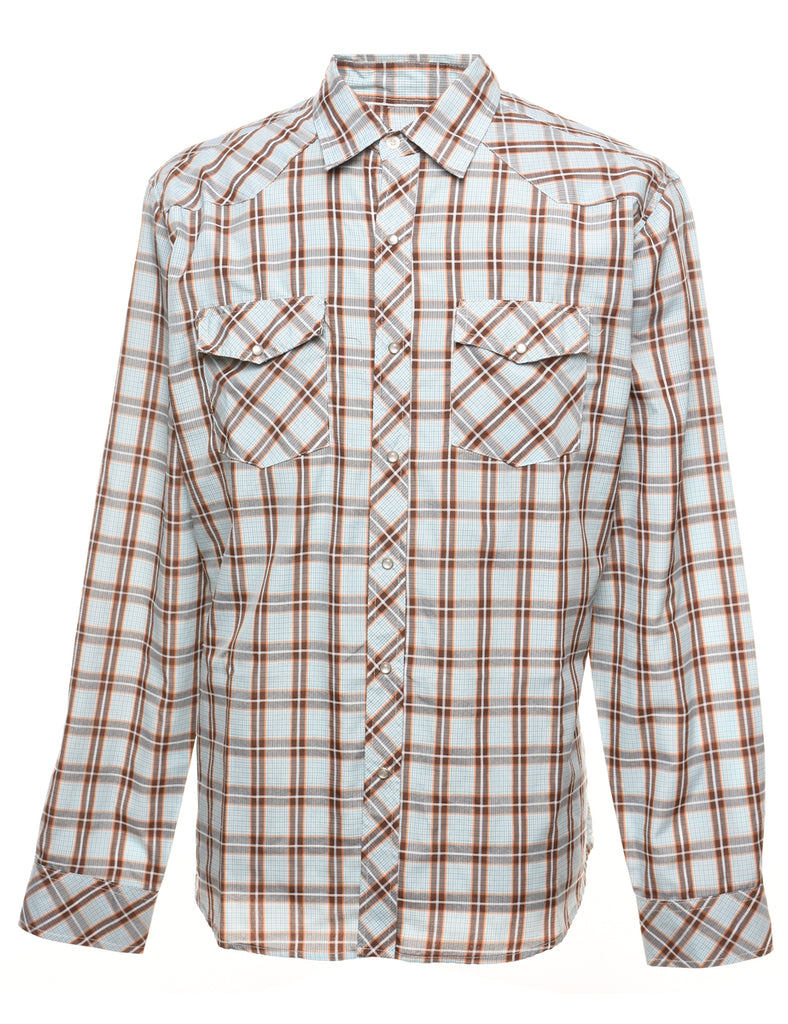 Light Grey & Orange Checked Shirt - XL