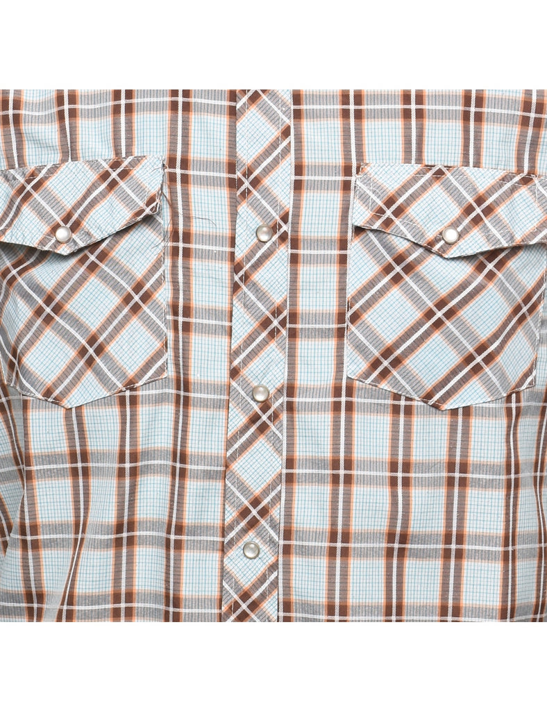 Light Grey & Orange Checked Shirt - XL