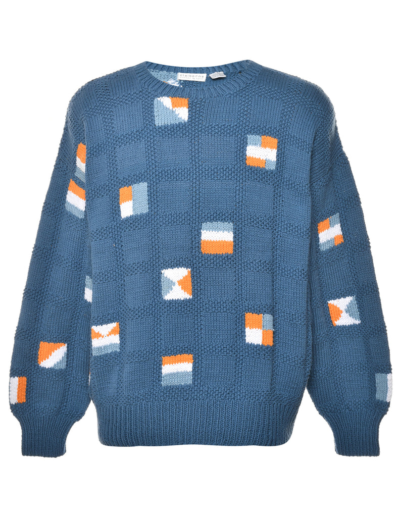 Long Sleeved Blue Jumper - M