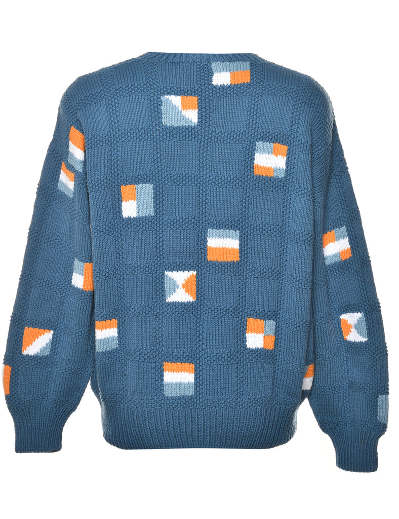 Long Sleeved Blue Jumper - M