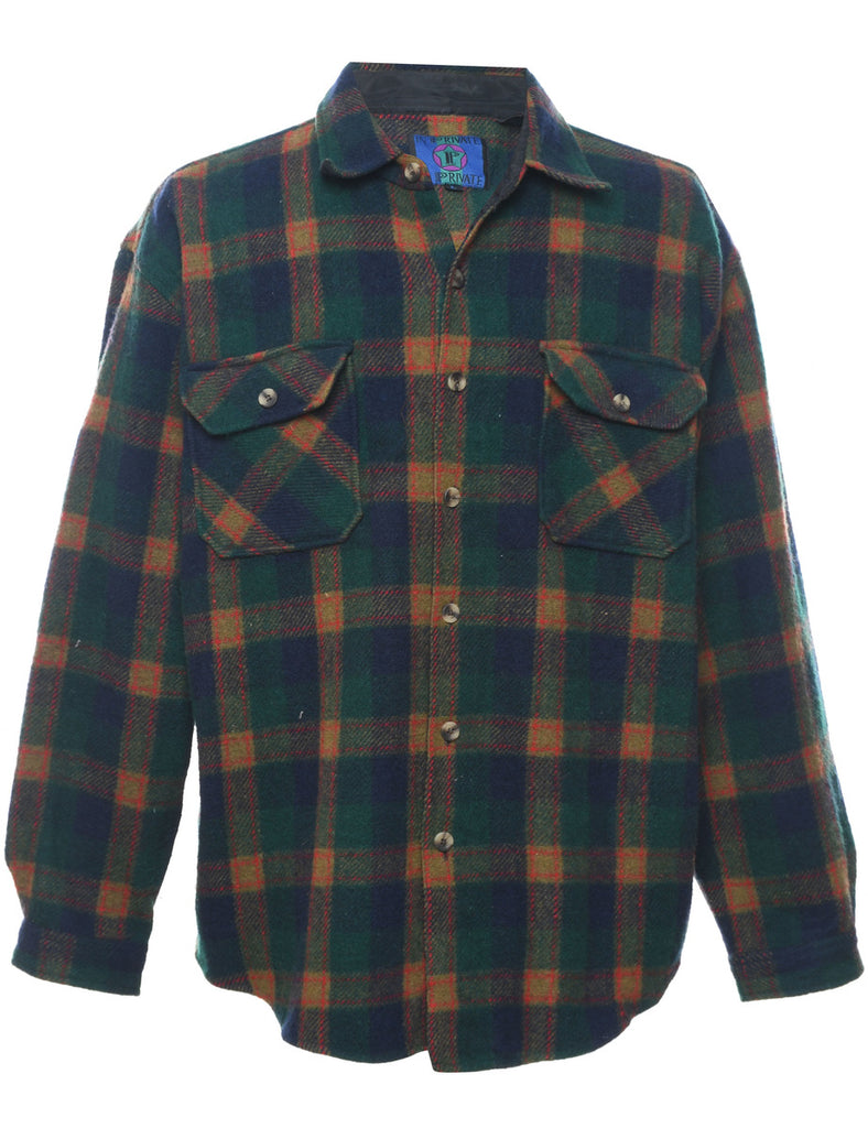 Long Sleeved Checked Multi-Colour Flannel Shirt - L