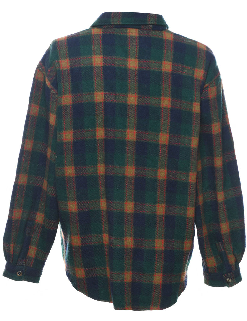 Long Sleeved Checked Multi-Colour Flannel Shirt - L