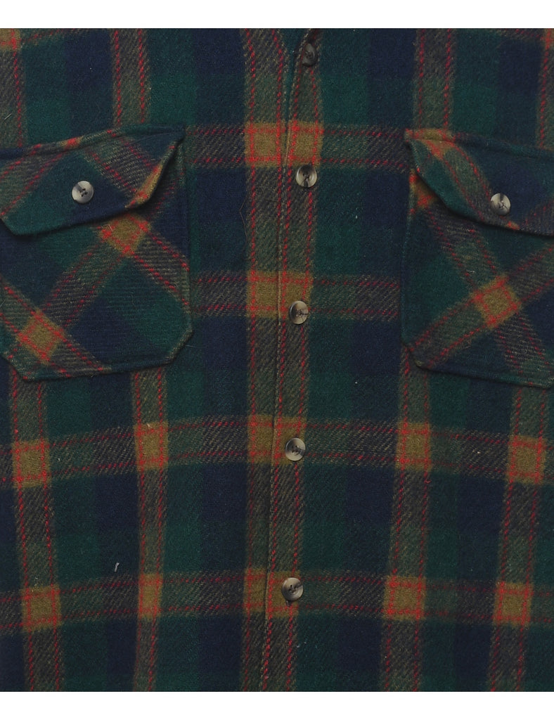 Long Sleeved Checked Multi-Colour Flannel Shirt - L