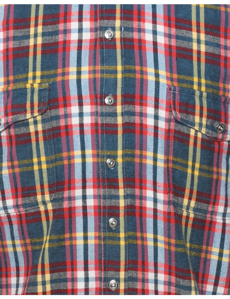 Long Sleeved Checked Multi-Colour Flannel Shirt - L