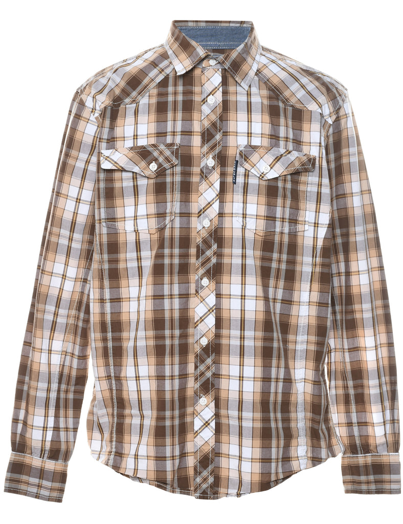 Long Sleeved Checked Shirt - M