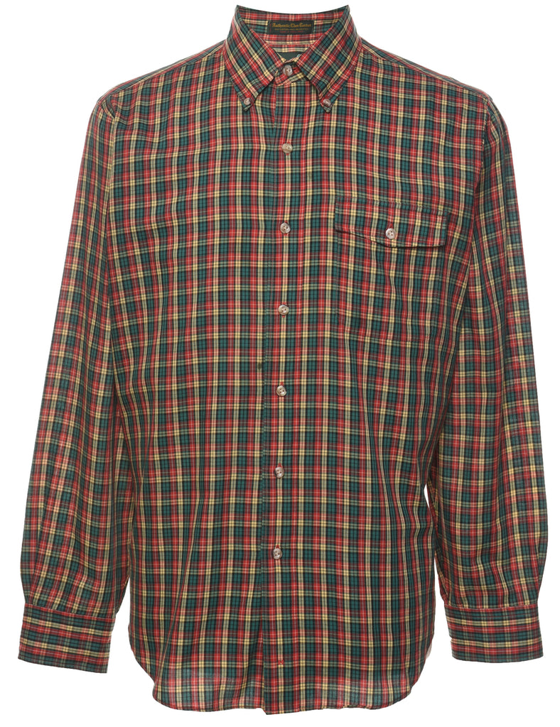 Long Sleeved Checked Shirt - L