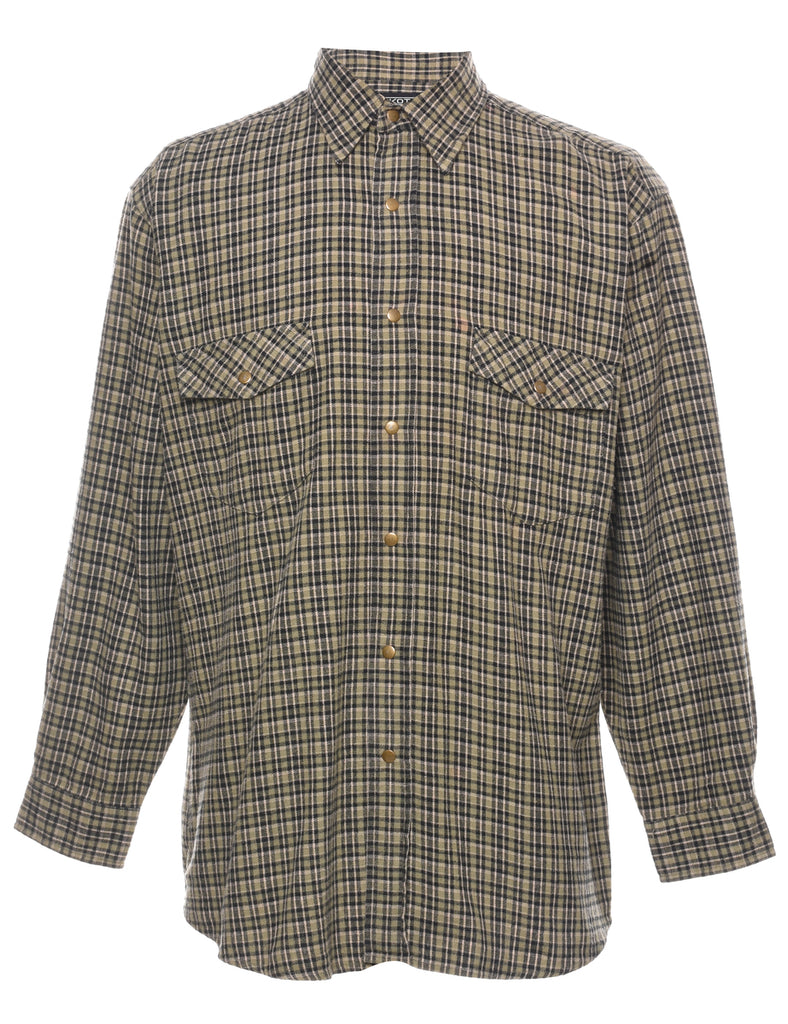 Long Sleeved Checked Shirt - M