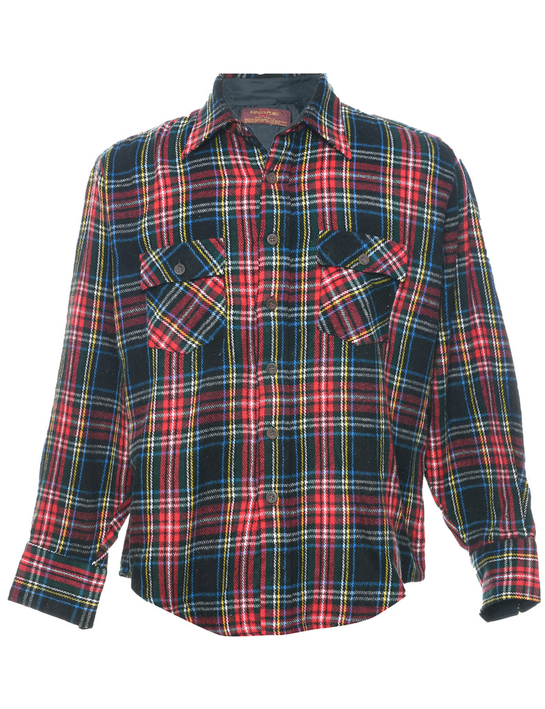 Long Sleeved Checked Shirt - L