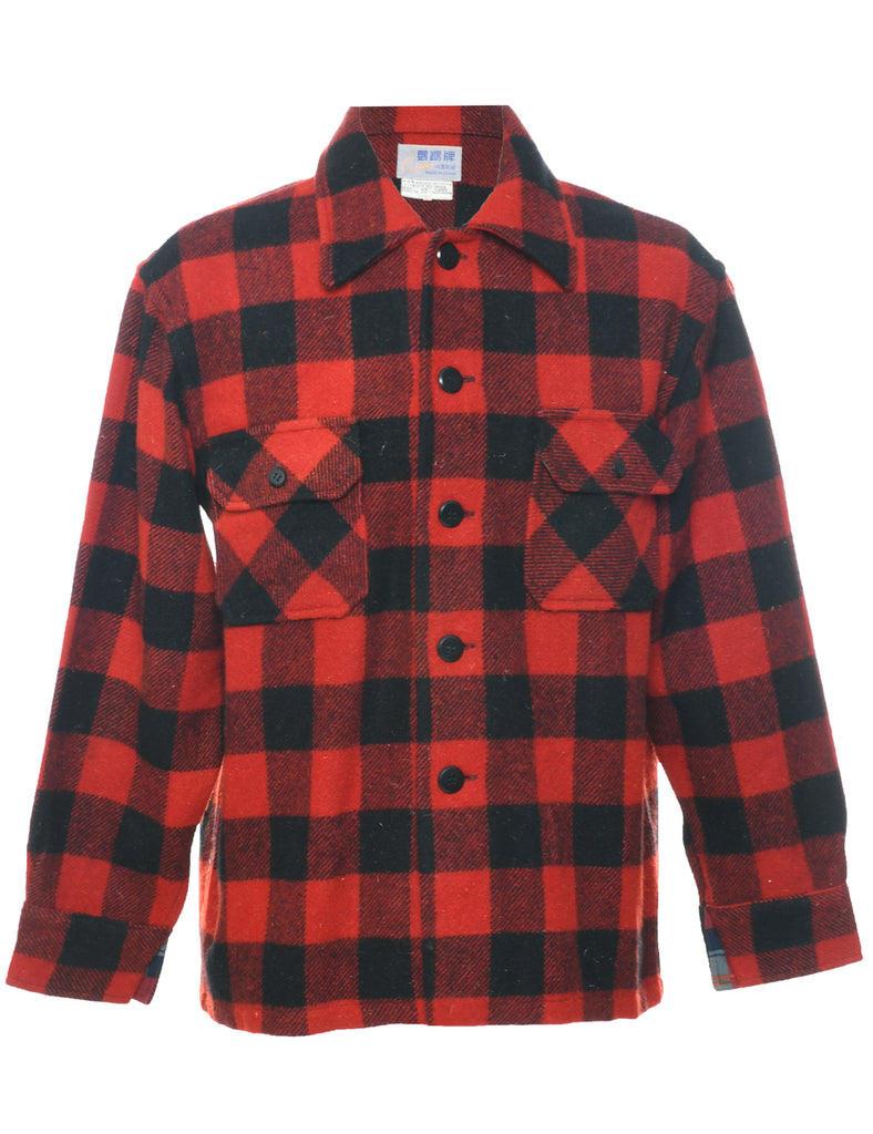 Long Sleeved Checked Shirt - L