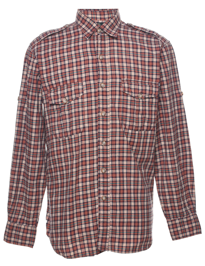 Long Sleeved Checked Shirt - L