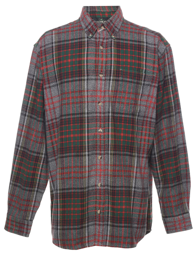 Long Sleeved Checked Shirt - L