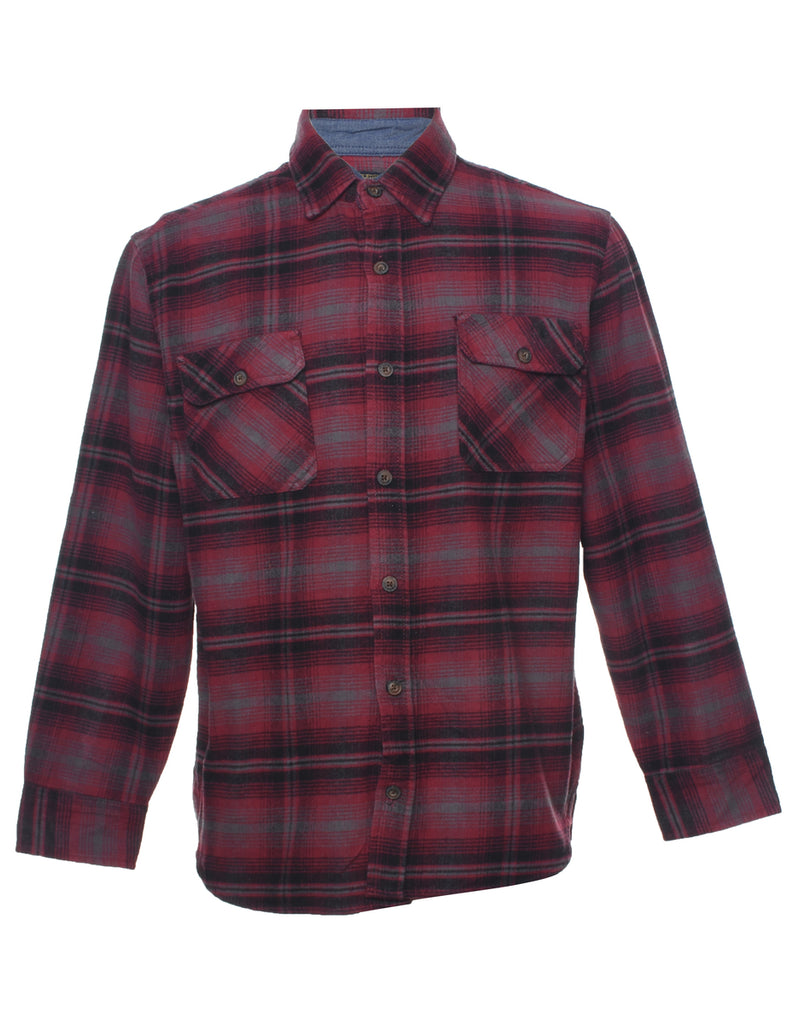 Long Sleeved Checked Shirt - L