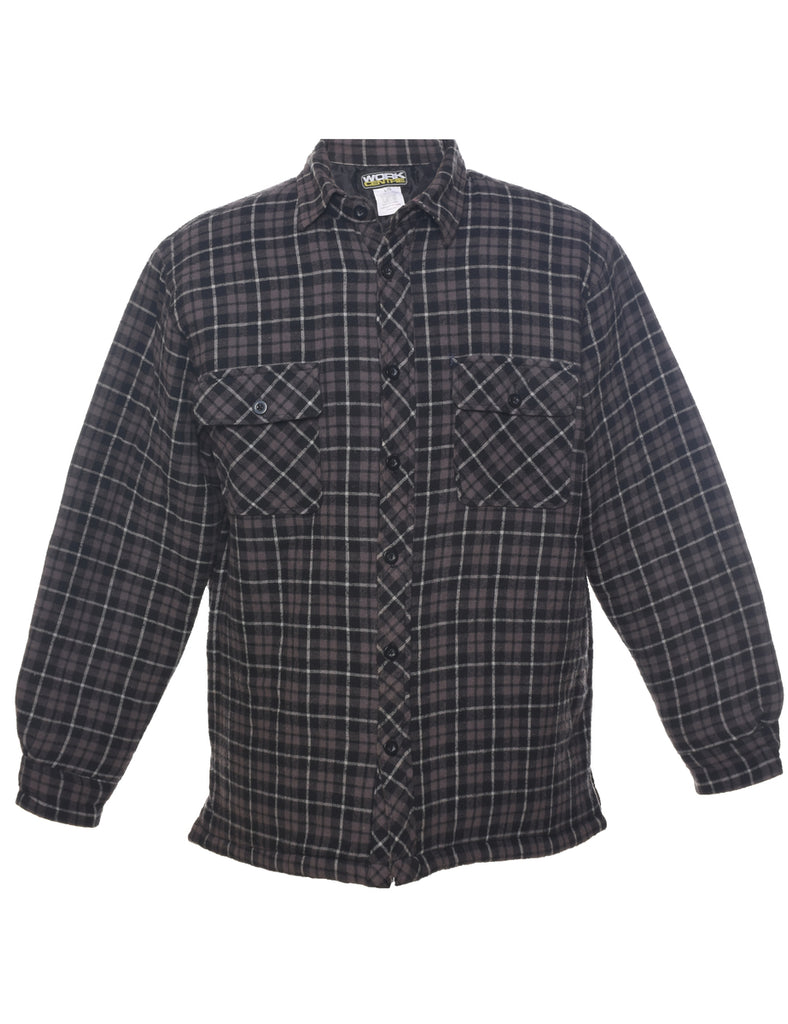 Long Sleeved Checked Shirt - L