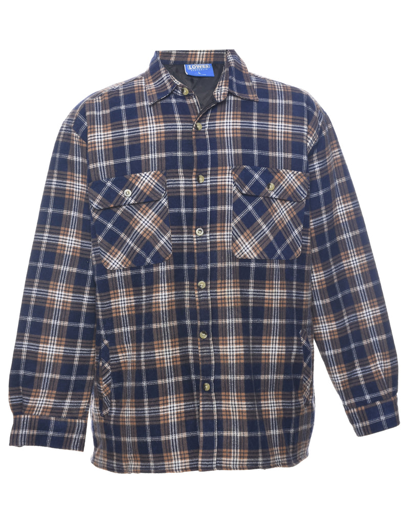 Long Sleeved Checked Shirt - L