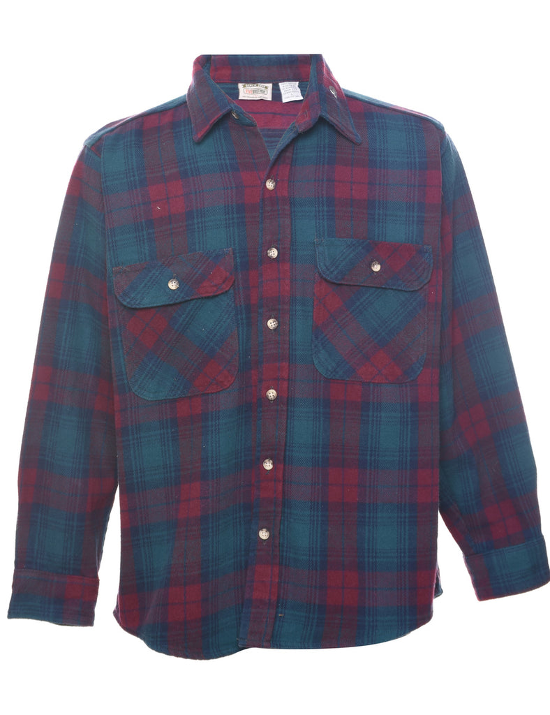 Long Sleeved Checked Shirt - L