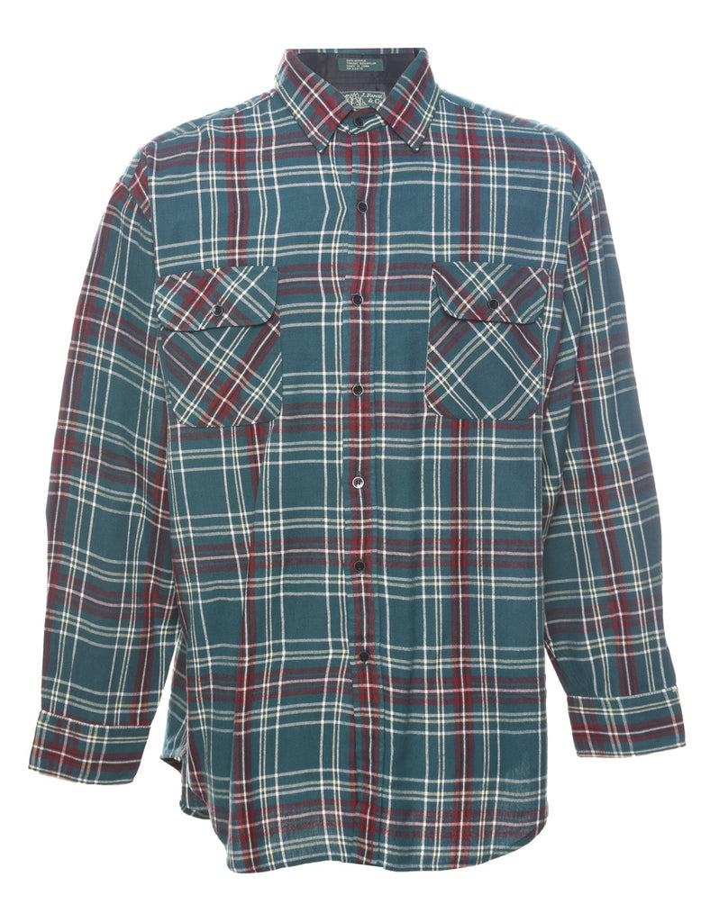 Long Sleeved Checked Shirt - L