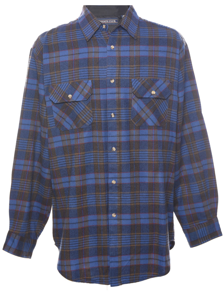 Long Sleeved Checked Shirt - L