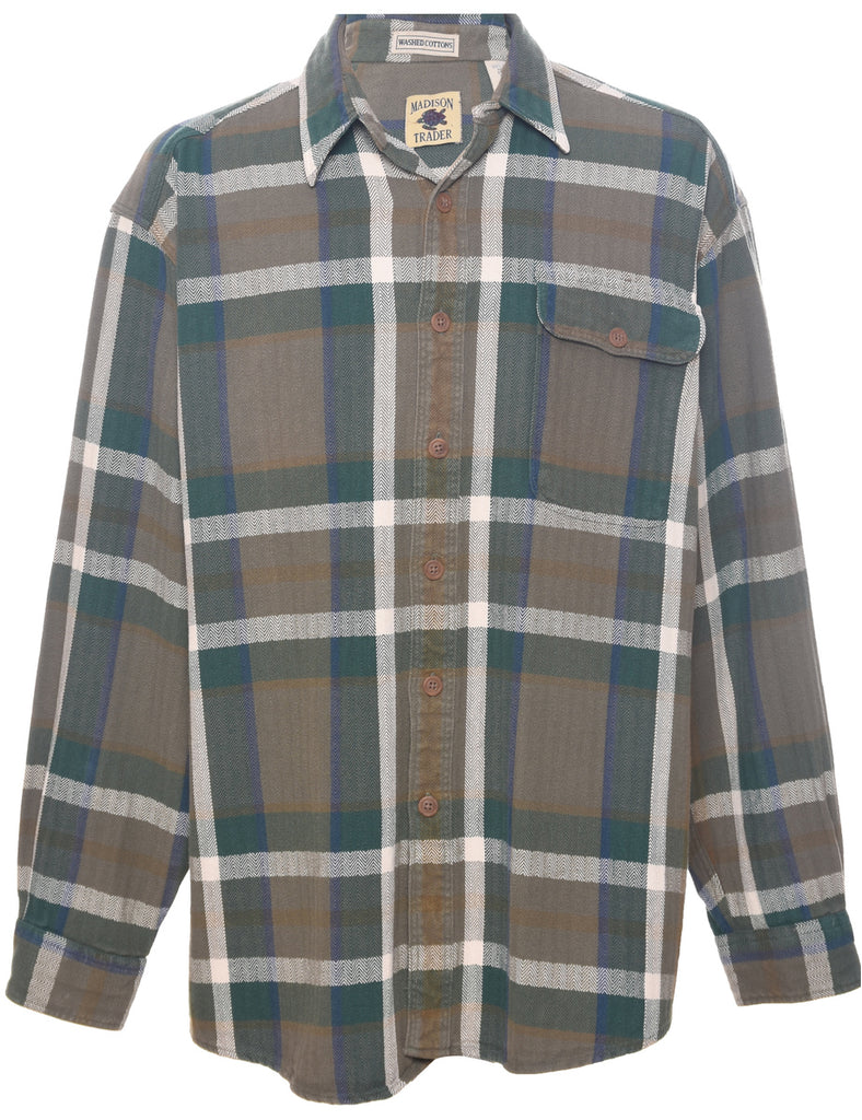 Long Sleeved Checked Shirt - L