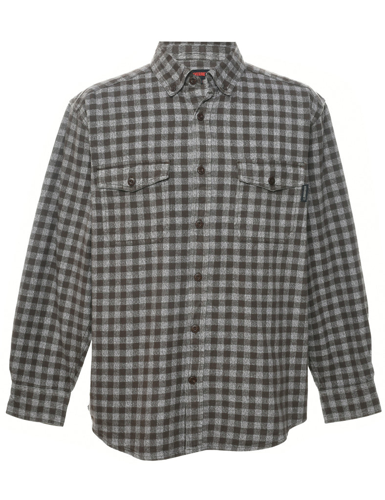 Long Sleeved Checked Shirt - L