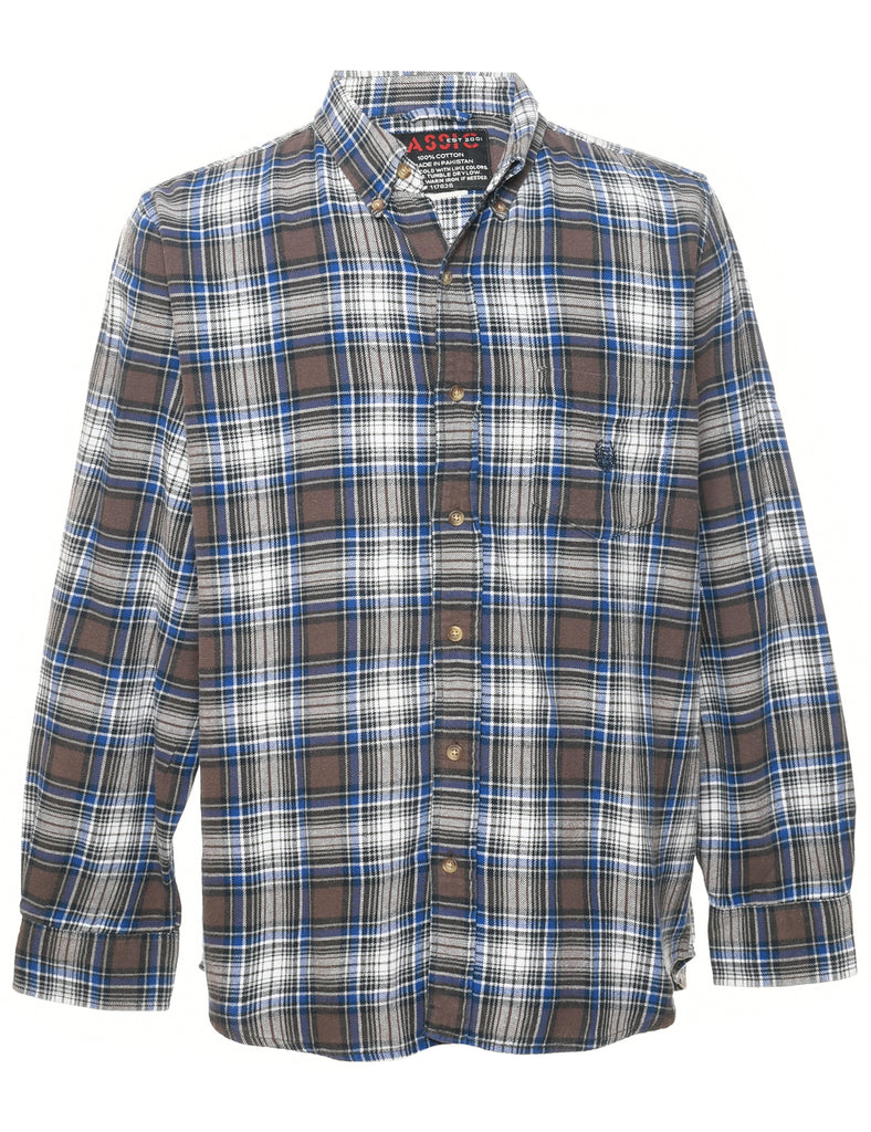 Long Sleeved Checked Shirt - M