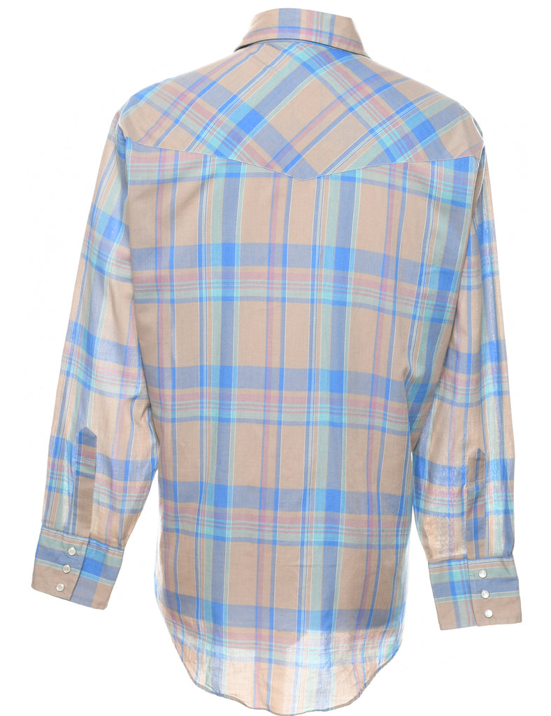 Long Sleeved Checked Shirt - L