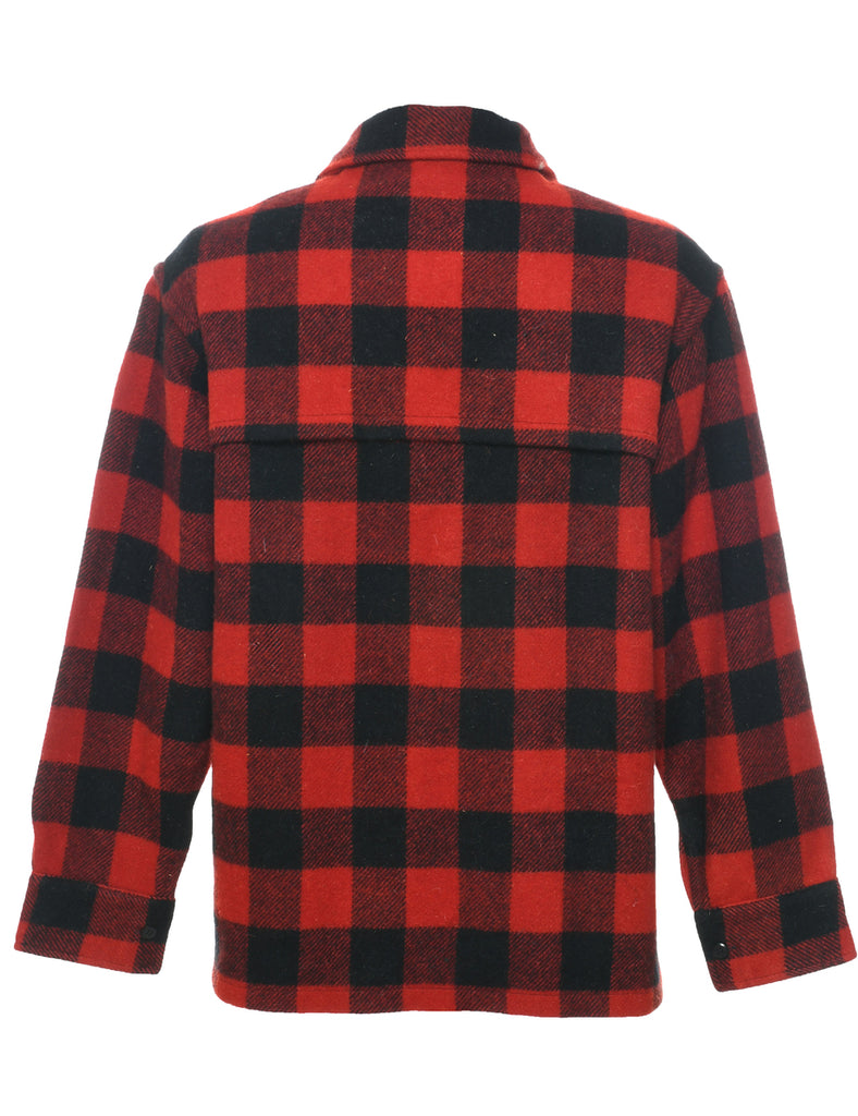 Long Sleeved Checked Shirt - L