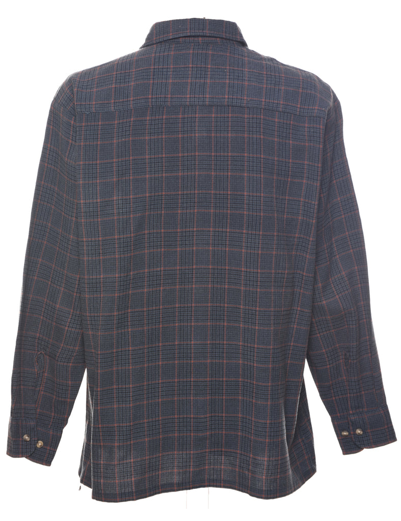 Long Sleeved Checked Shirt - L