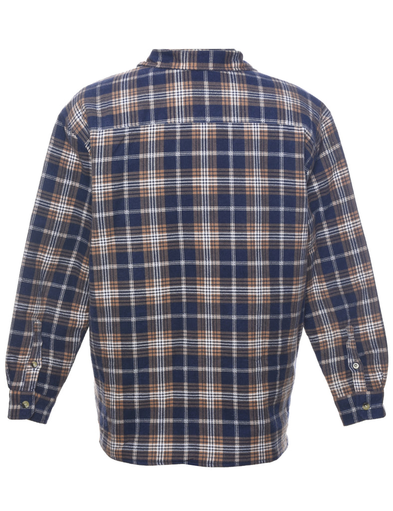 Long Sleeved Checked Shirt - L