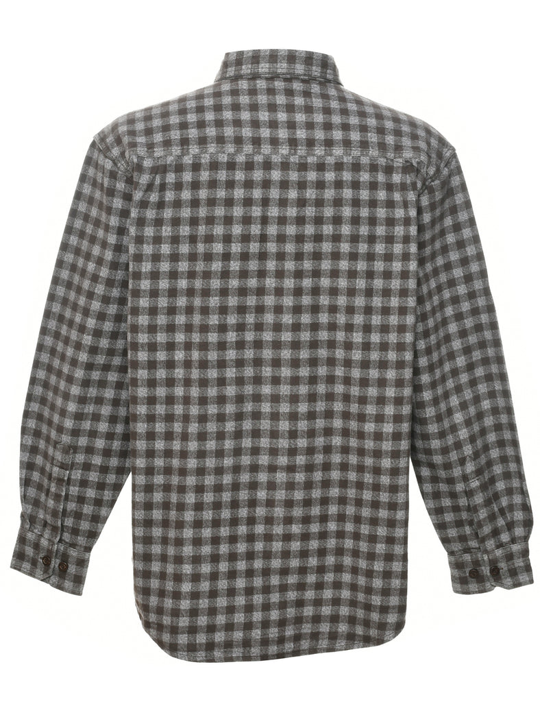 Long Sleeved Checked Shirt - L